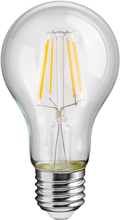 Lampadina LED E27 Bianco Caldo 4W con Filamento Classe E Trasparente - Goobay I-LED-E27-39WFGE