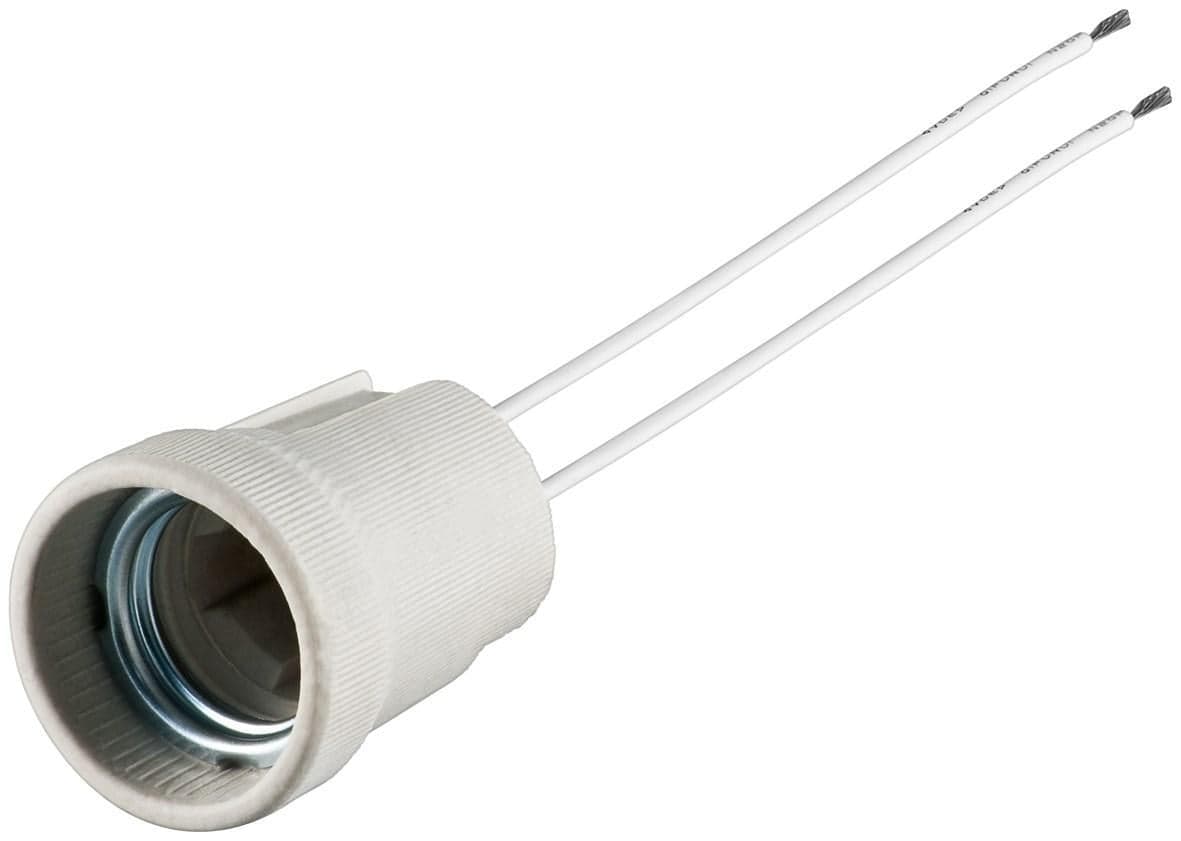 Portalampada E27 in Ceramica con Doppio Cavo - Goobay I-LIGHT-E27
