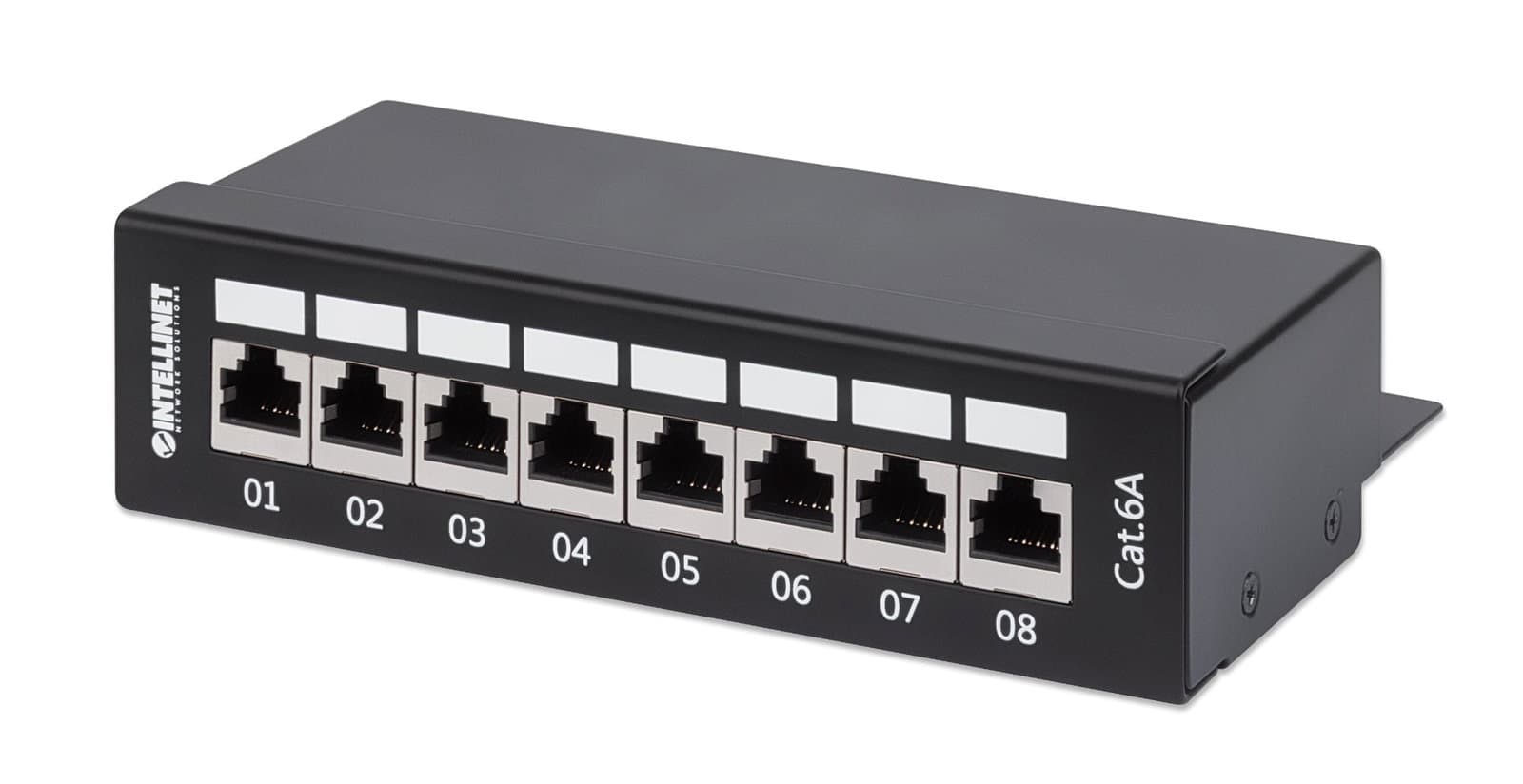 Pannello Patch 8 Posti Cat6A Schermato da Scrivania Nero - Intellinet I-PP 08-E-C6ABI