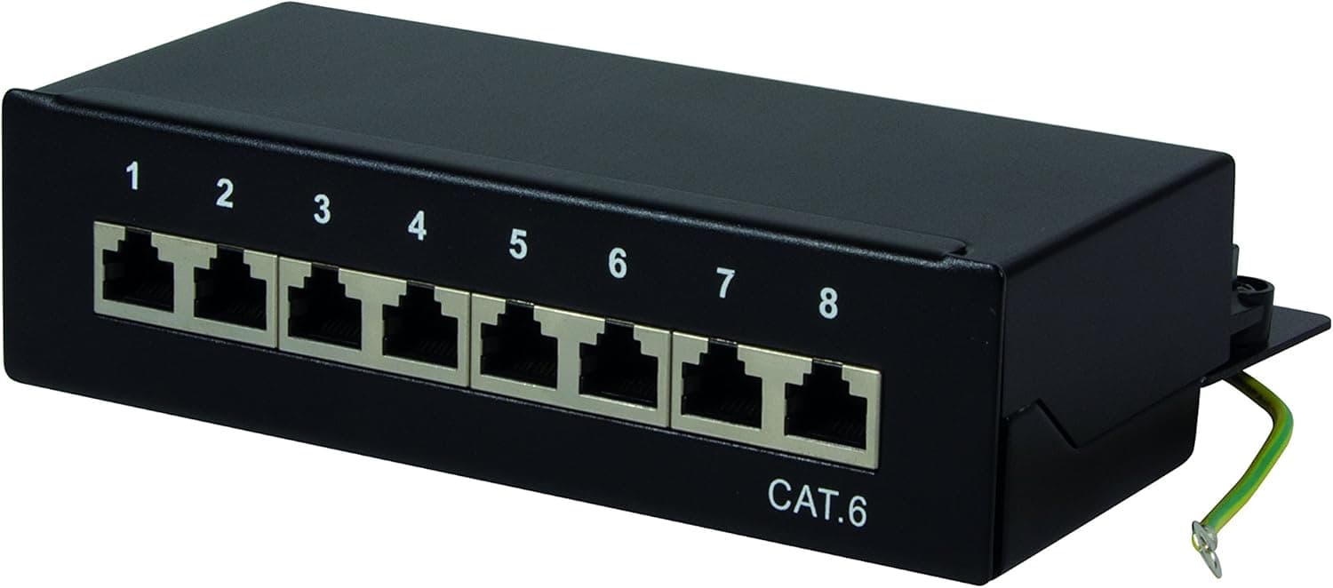Pannello Patch 8 Porte Cat6 STP Nero - Logilink I-PP 08-E-C6B