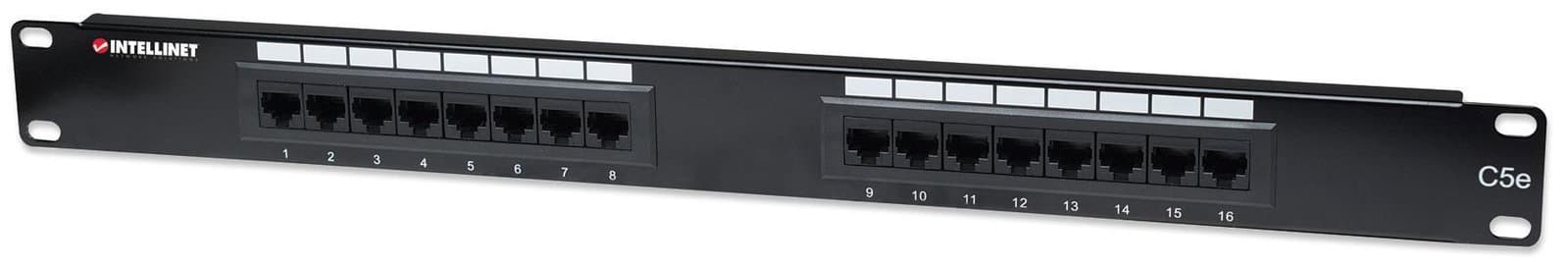 Pannello Patch UTP 16 posti RJ45 Cat5E - Intellinet I-PP 16-RU-C5E