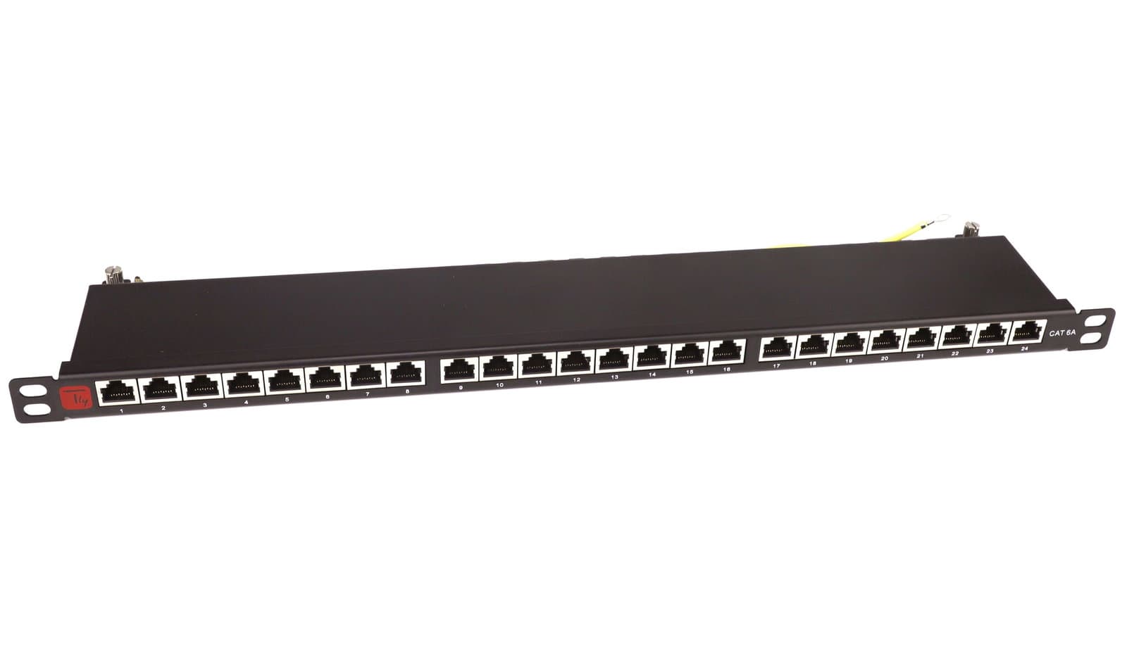 Pannello Patch STP 24 Posti RJ45 19'' 0.5U Cat6A Nero - Techly Professional I-PP 24-RS-C6ABHT