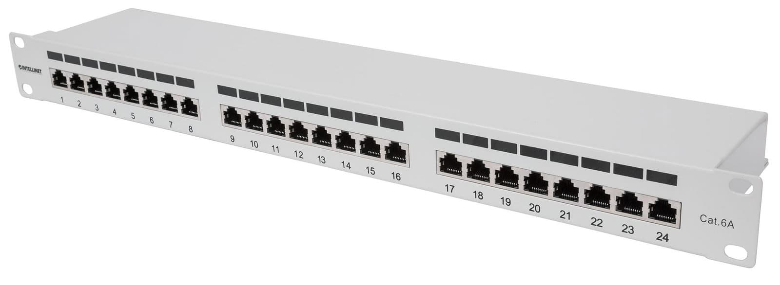 Pannello Patch FTP 24 porte 19" Cat6a Grigio - Intellinet I-PP 24-RS-C6AGI