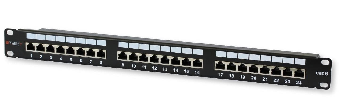 Pannello Patch STP 24 Porte RJ45 Cat6 19" - Techly Professional I-PP 24-RS-C6T