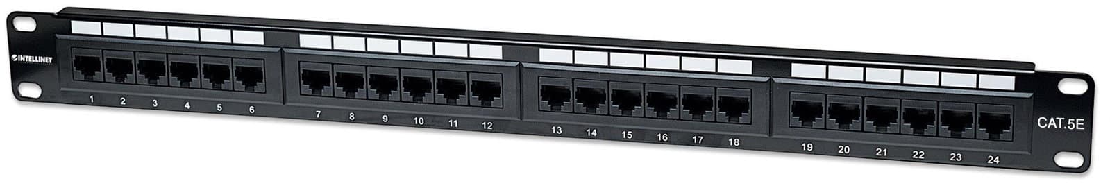 Pannello Patch UTP 24 posti RJ45 Cat5E - Intellinet I-PP 24-RU-C5E
