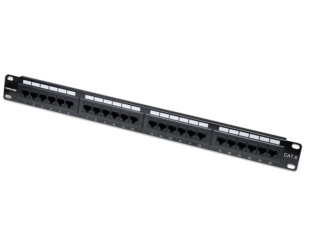Pannello Patch UTP 24 posti RJ45 Cat6 - Intellinet I-PP 24-RU-C6