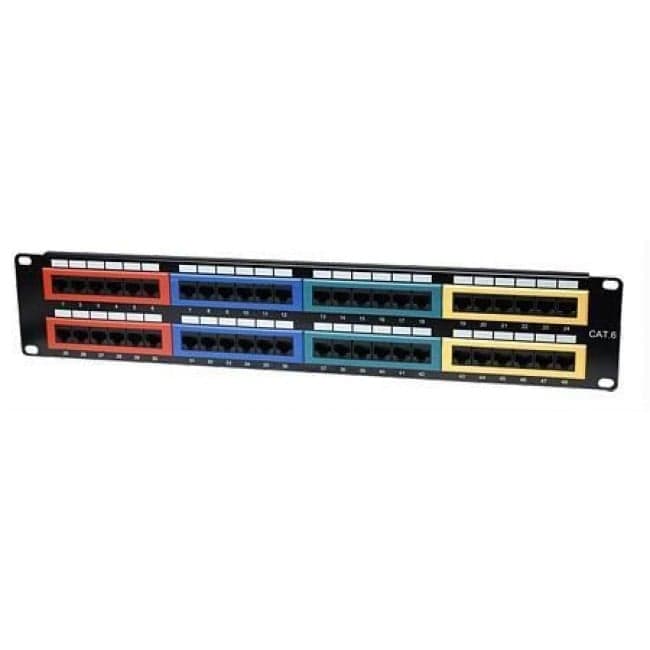 Pannello Patch UTP 48 Porte Cat6 Codifica Colorata - Intellinet I-PP 48-C6-CL