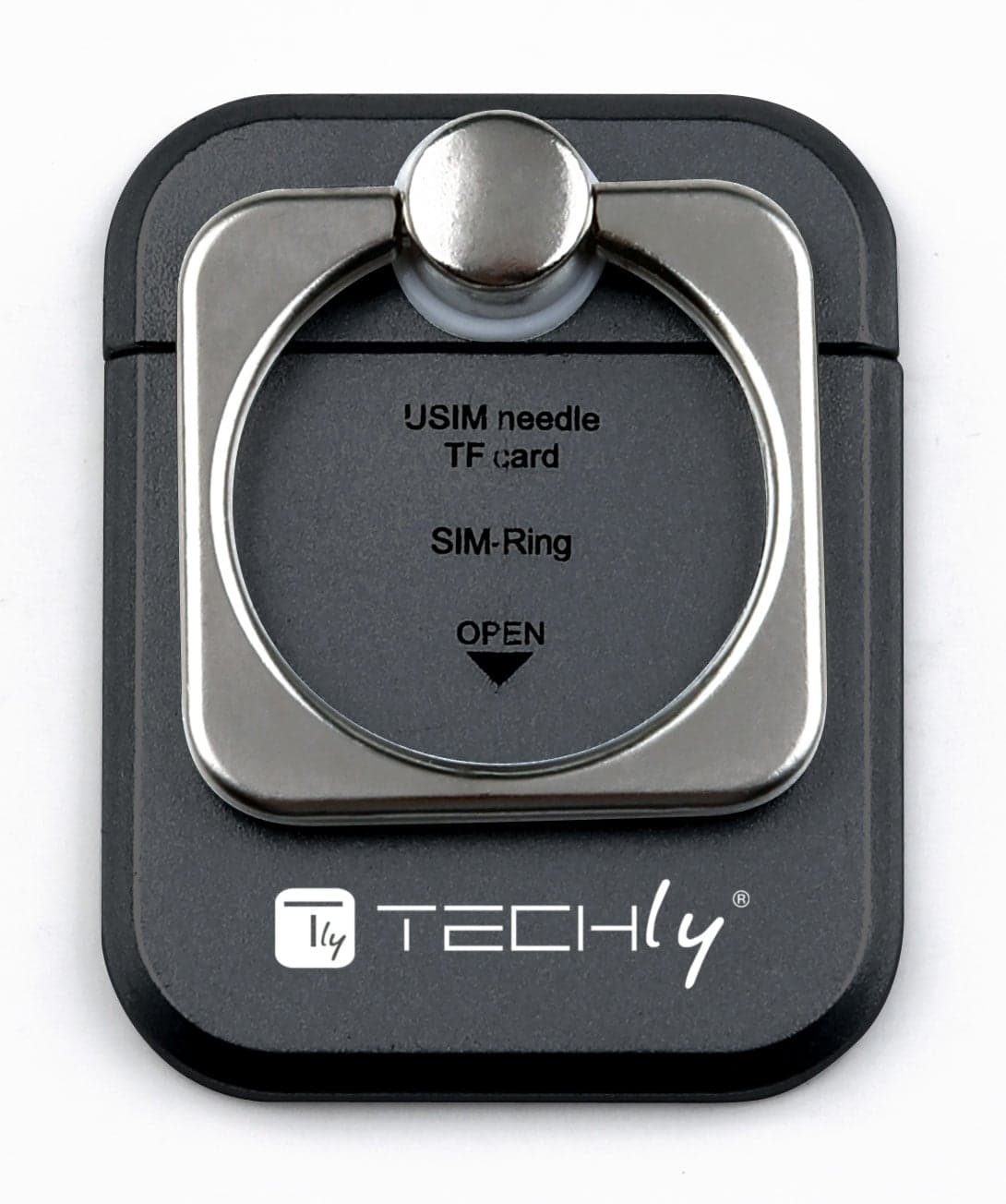 Anello e Supporto per Smartphone Nero - Techly I-SMART-RINGB