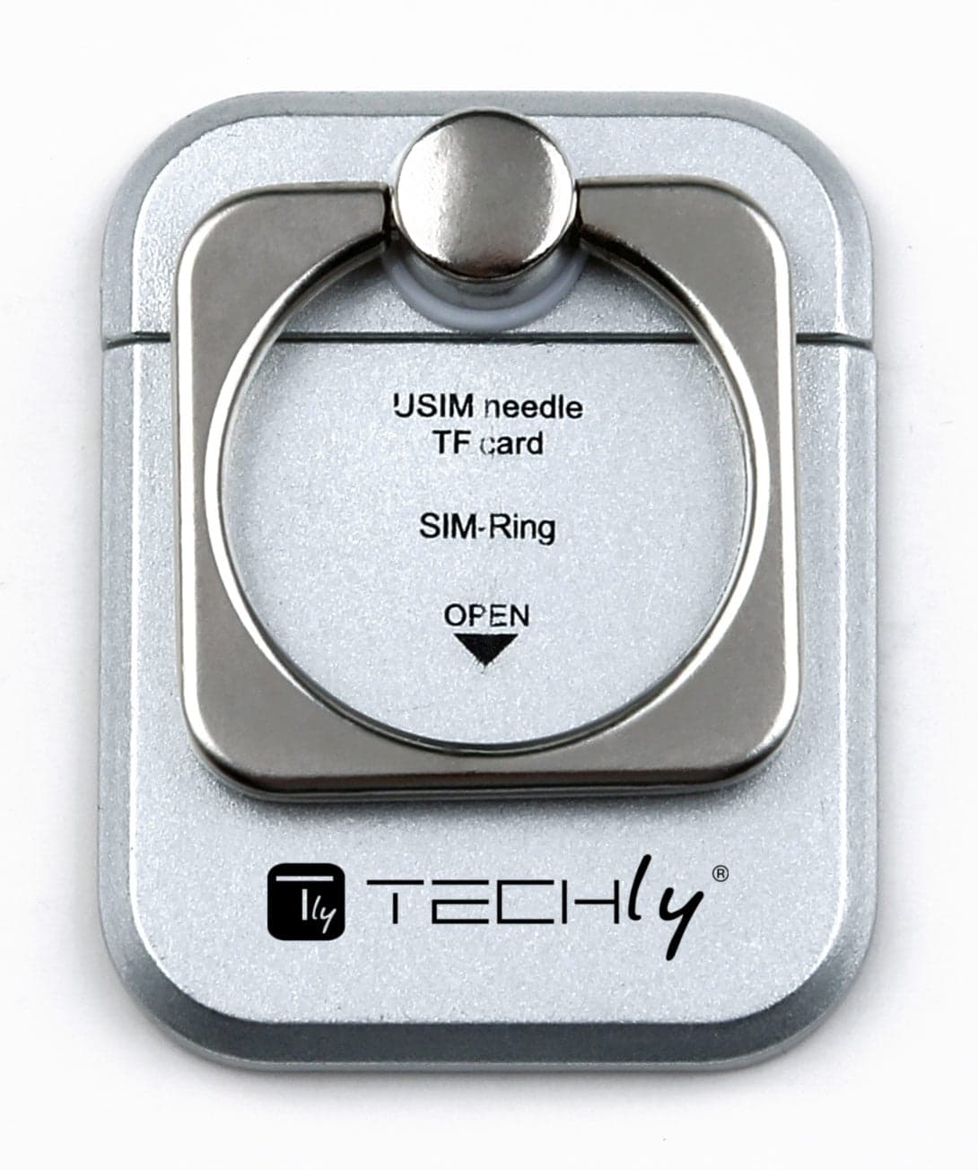Anello e Supporto per Smartphone Argento - Techly I-SMART-RINGS