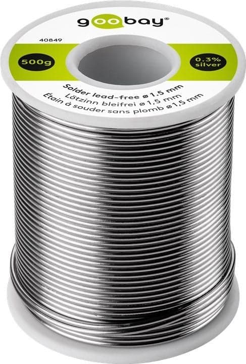 Stagno in Rotolo per Saldatura diam. 1.5 mm 500gr - Goobay I-ST-40849