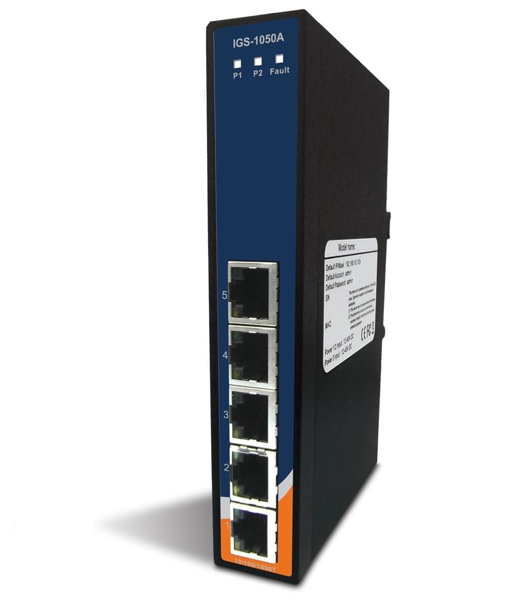 Switch Unmanaged Gigabit 5 Porte 10/100/1000Base-T(X) Slim - Intellinet I-SWHUB IND-719