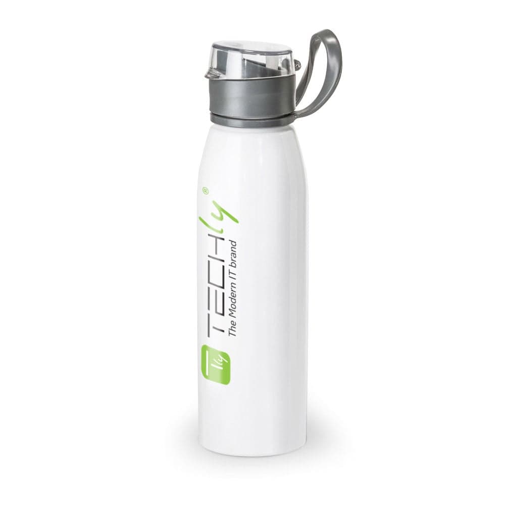 Borraccia sportiva alluminio e AS bianca 650 ml - Techly I-TLY-BOTW
