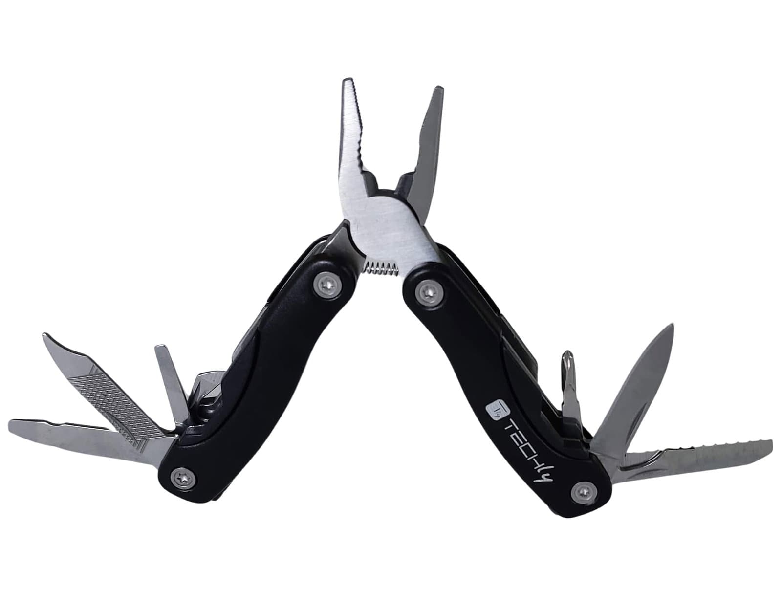 Mini pinza multiuso acciaio e alluminio con custodia nera - Techly I-TLY-PINZA
