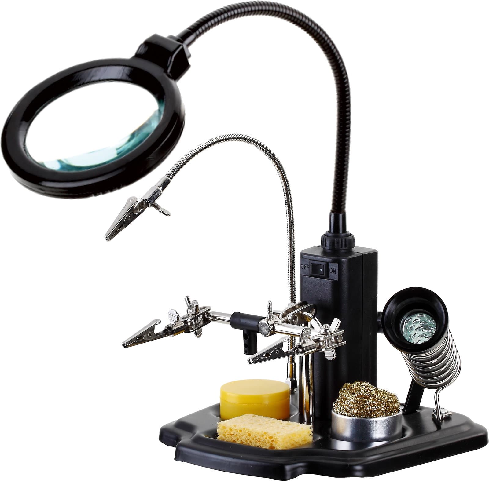Kit per Saldatura con Lampada LED e Lente Ingrandimento 3x - Techly I-TOOL-SD-241TY