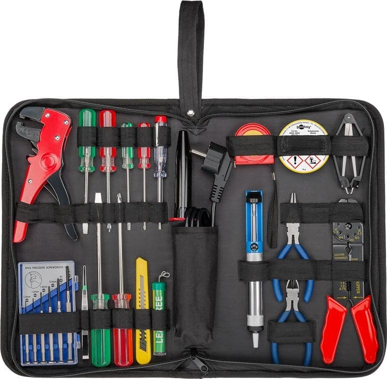 Kit Valigetta 20 Attrezzi con Set Saldatura in Custodia - Goobay I-TOOL-SD-243