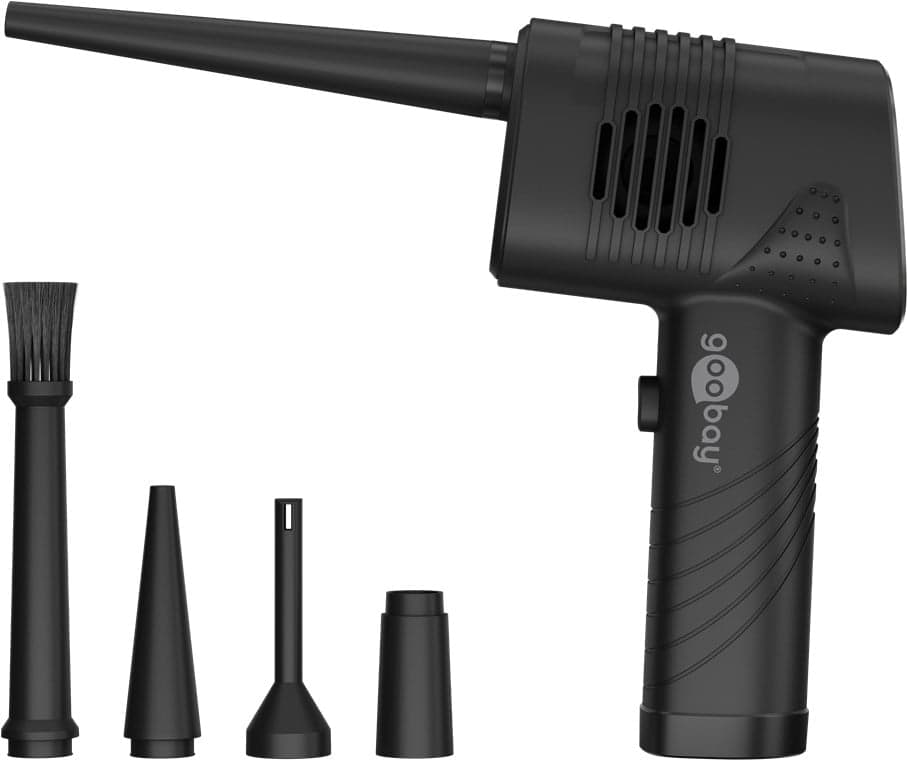 Kit di Pulizia Elettrico per PC Soffiatore ad Aria con 5 Ugelli - Goobay I-TOOL-SD-667