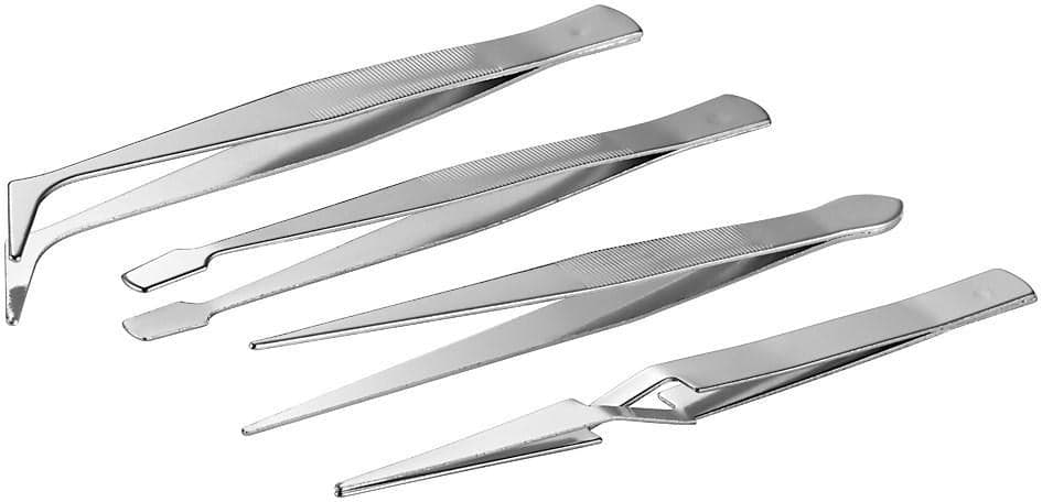 Set 4 Pinzette di Precisione in Acciaio Inossidabile - Fixpoint I-TOOL-SP-101