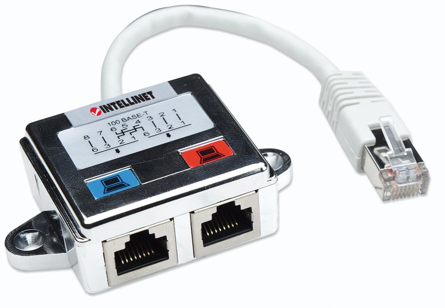 Sdoppiatore di Cavo di Rete UTP/FTP Cat5e Cable Economizer - Intellinet I-UAD ADAP-C2