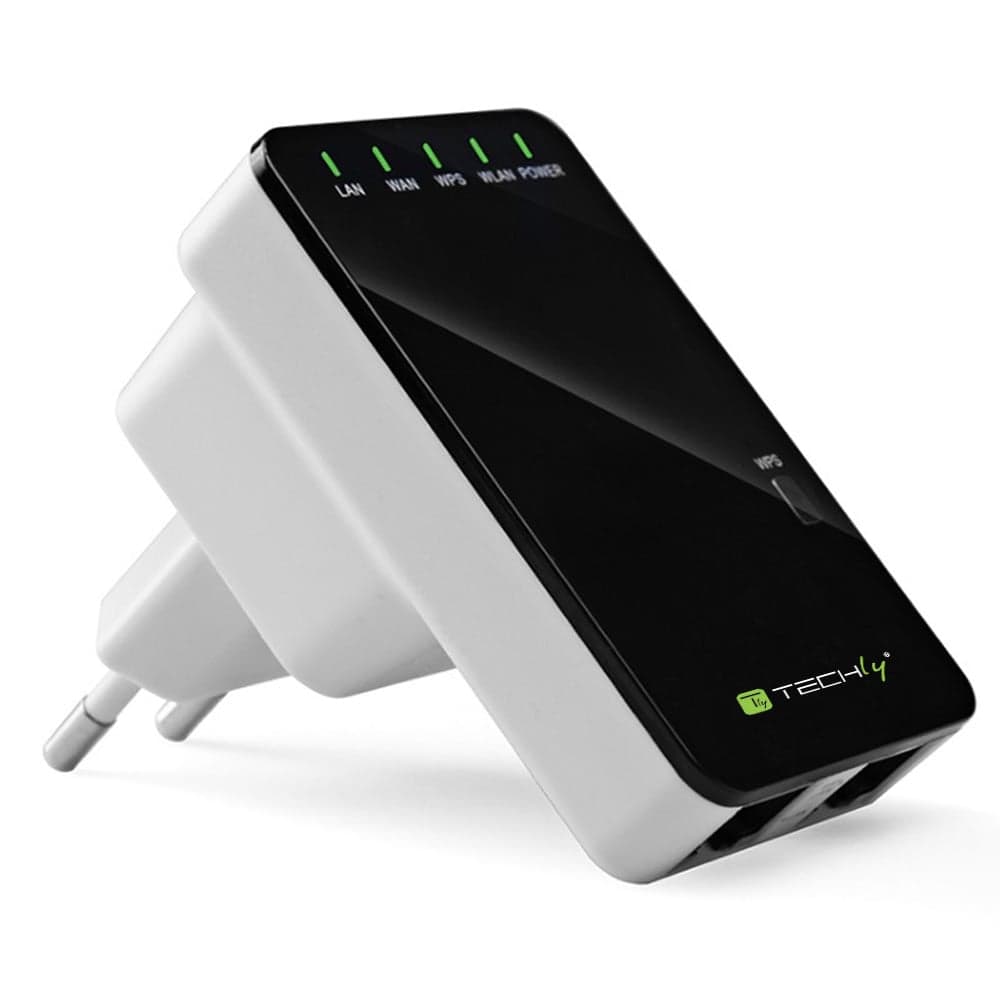 Ripetitore router wireless 300N da muro - Techly I-WL-REPEATER2