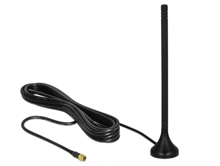 Antenna LTE omnidirezionale fissa SMA 3-5 dBi 12.5 cm cavo RG-174 A/U 3 m - Delock I-WL2-ANT35