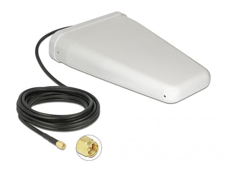 Antenna LTE direzionale da esterno SMA 7-9 dBi cavo RG-58 5 m bianco - Delock I-WL2-ANT79O