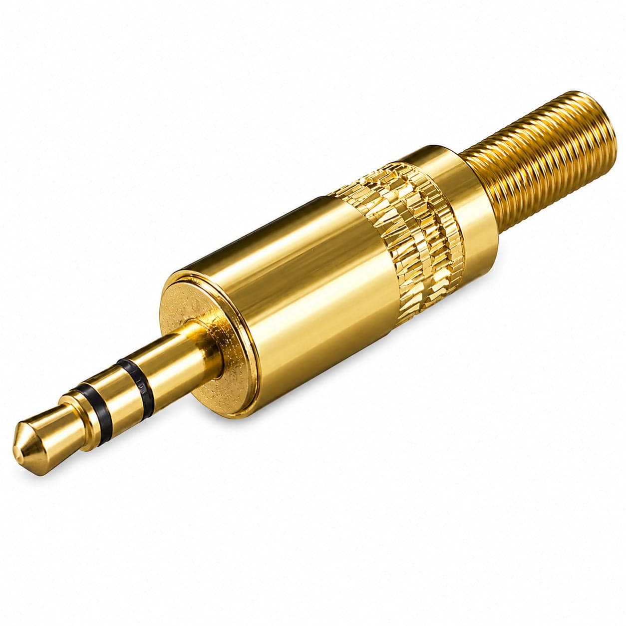 Connettore audio 3.5mm M stereo dorato - Goobay IADAP AU-35-M