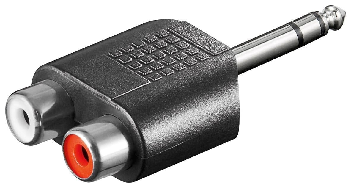 Adattatore Audio 6.3mm Maschio a 2 RCA Femmina - Goobay IADAP AU-5M2RCA