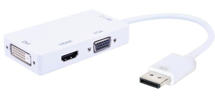 Adattatore 3 in 1 DisplayPort 1.2 a HDMI/DVI/VGA - Techly IADAP DP-COMBOF2