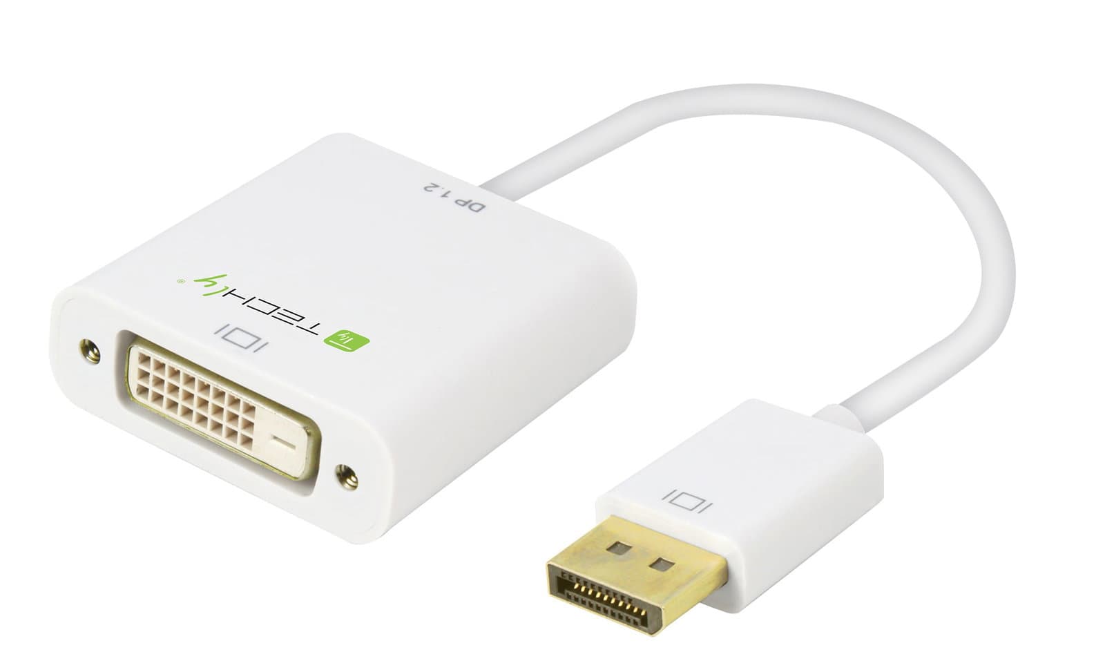 Adattatore DisplayPort 1.2 Maschio / DVI Femmina 15cm Bianco - Techly IADAP DP-DVIF2