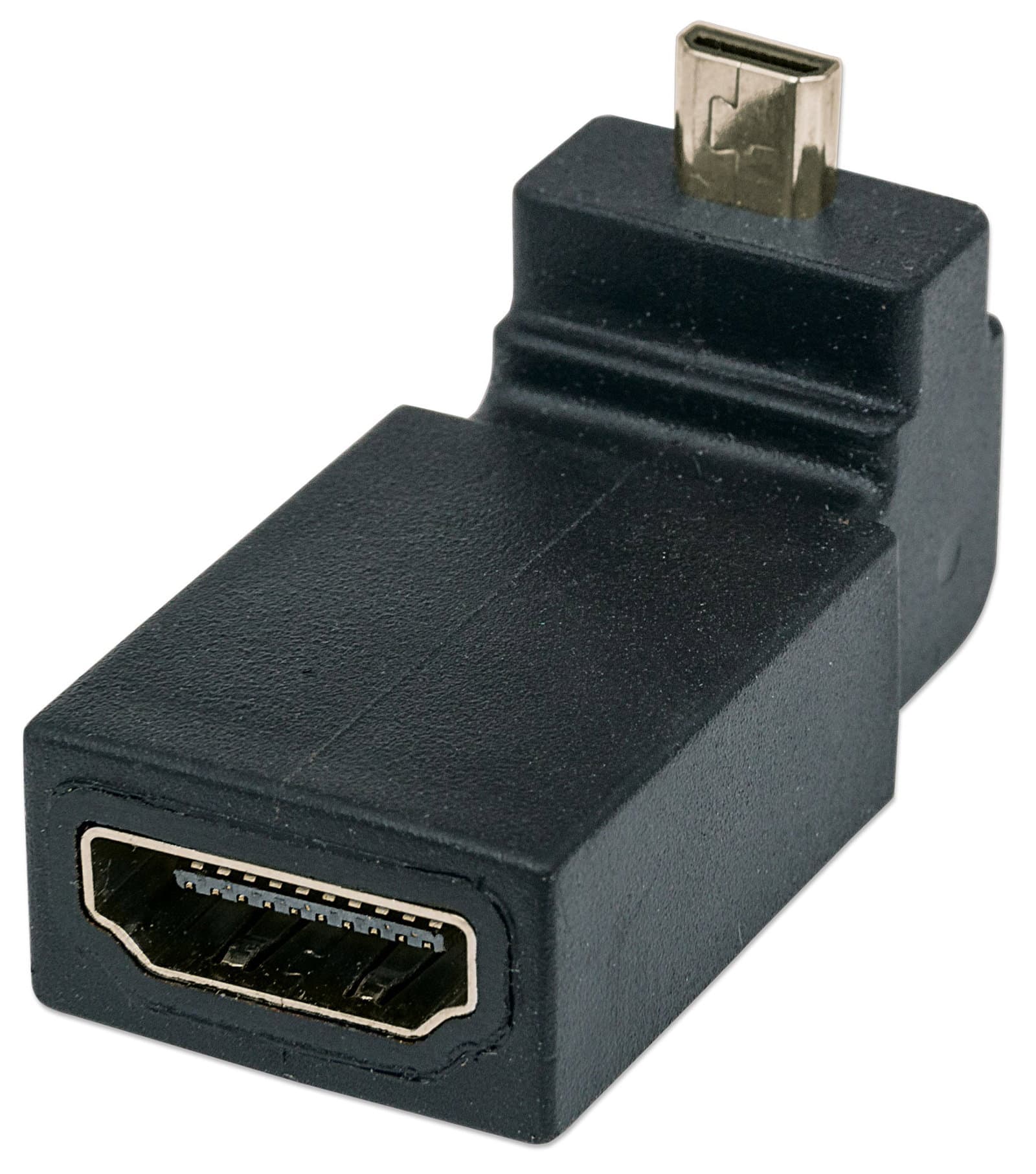 Adattatore HDMI A Femmina / Micro D Maschio Angolato Nero - Manhattan IADAP HDMI-MD90