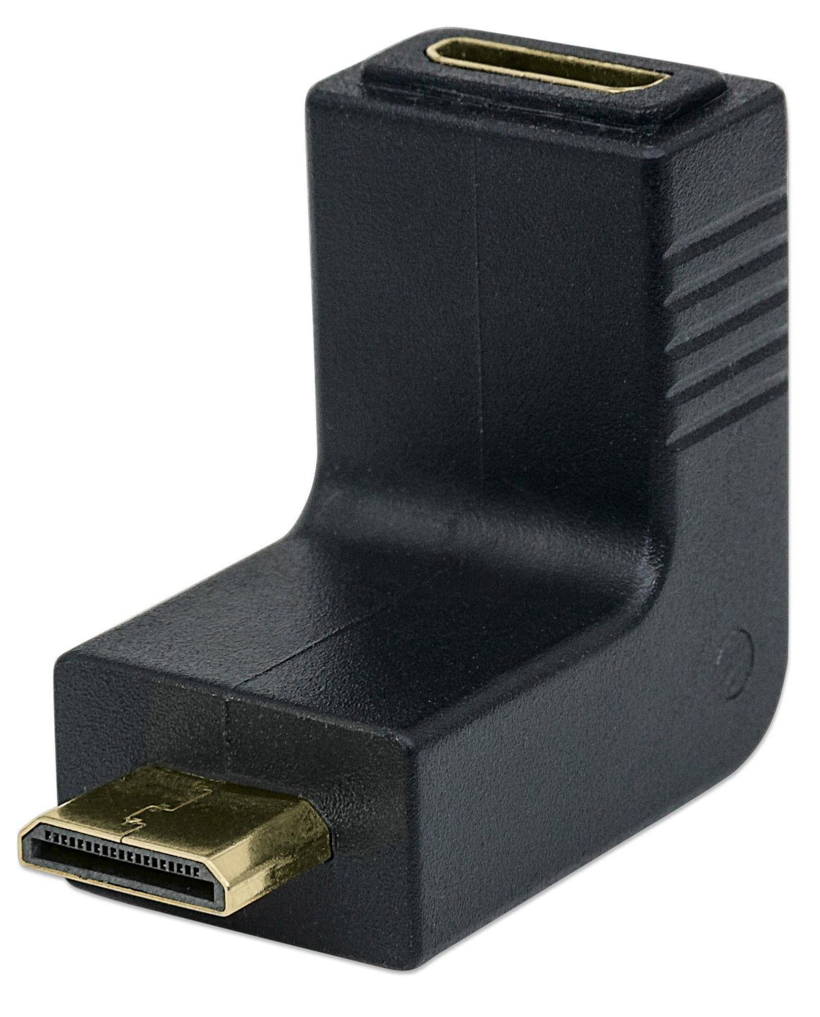 Adattatore HDMI Mini C Femmina a Mini C Maschio Angolato Nero - Manhattan IADAP HDMIMC-MF90