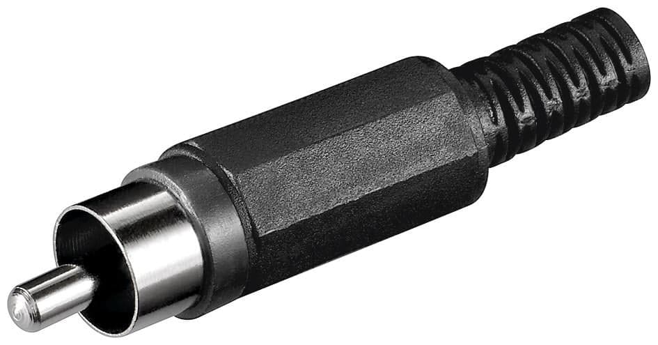 Connettore Audio RCA Maschio in plastica, Nero - Goobay IADAP RCA-ECB