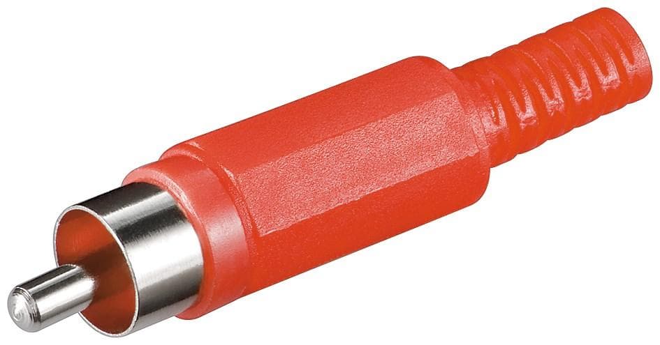 Connettore Audio RCA Maschio in plastica, Rosso - Goobay IADAP RCA-ECR