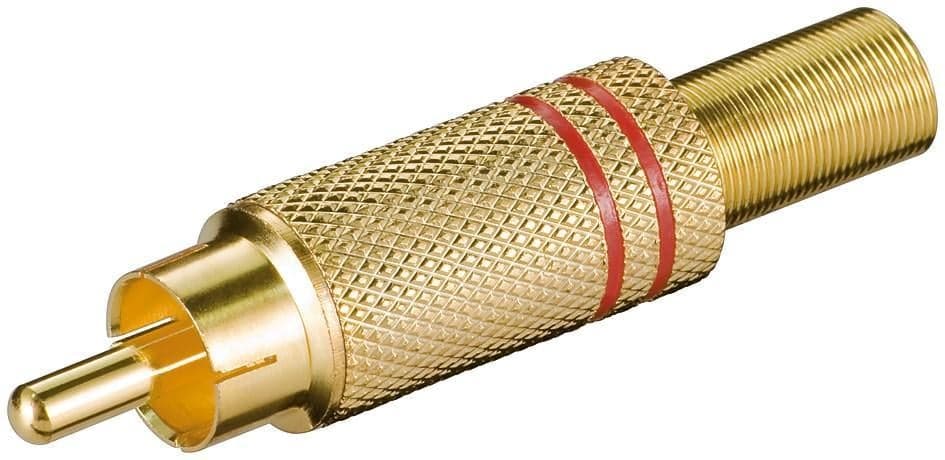 Connettore Audio RCA Maschio Dorato, Rosso - Goobay IADAP RCA-MR