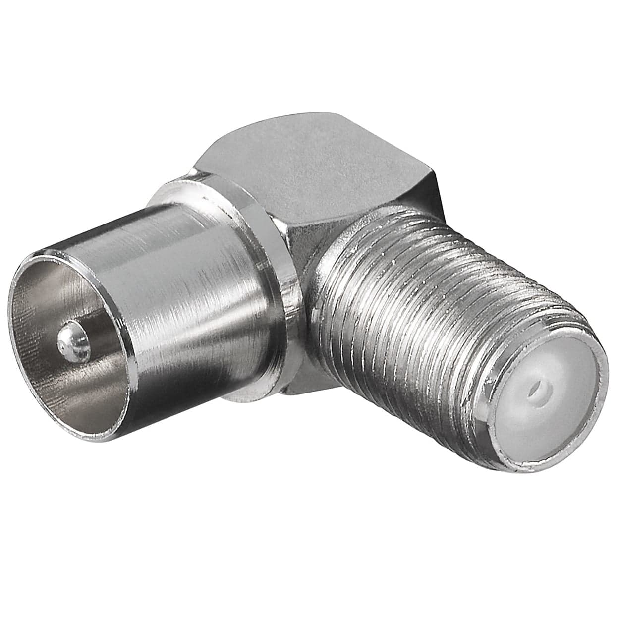 Adattatore Angolare Coassiale Femmina a Coax 90° - Goobay IADAP SAT-018