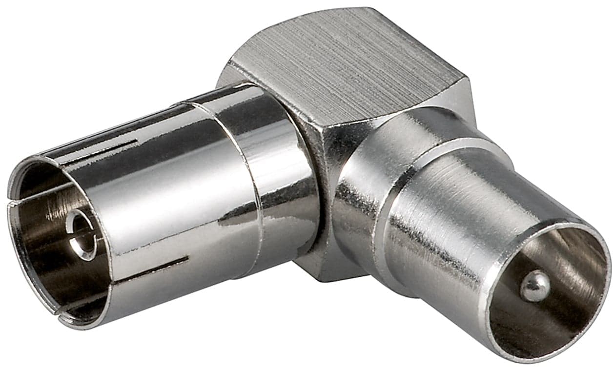Adattatore Angolare Coassiale Maschio 90° a Femmina - Goobay IADAP SAT-027