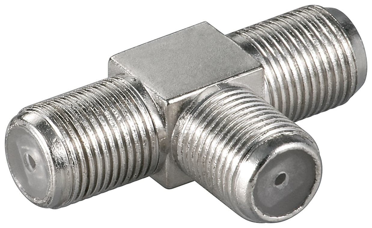 Adattatore Coassiale F a T, Doppia Presa F/F - Goobay IADAP SAT-032