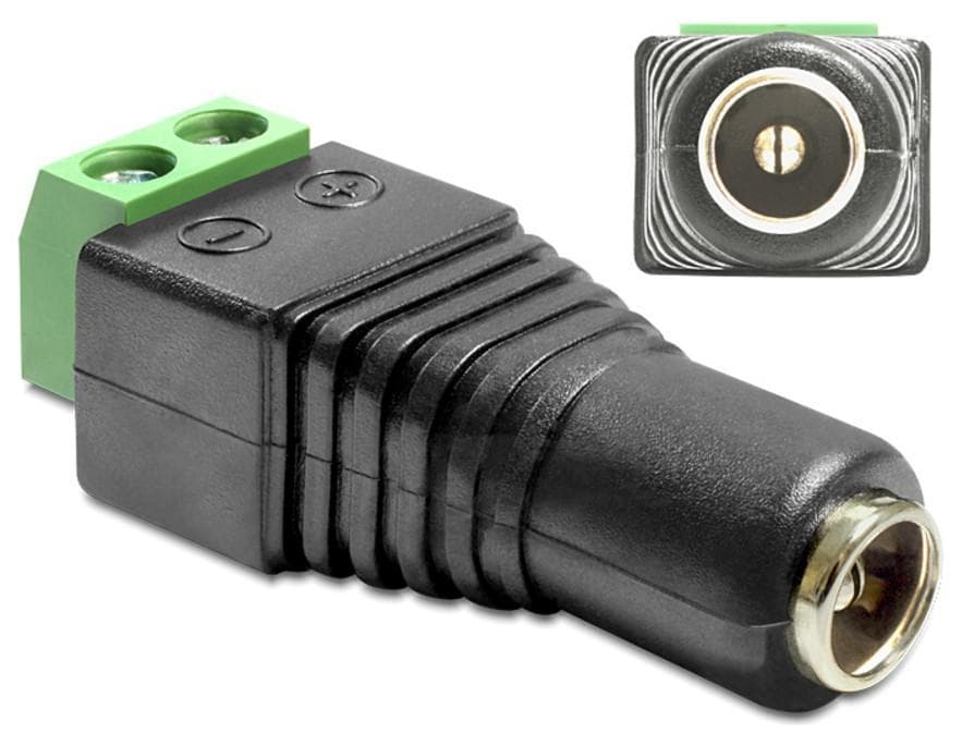 Adattatore alimentazione plug DC 2.5 x 5.5 mm femmina terminal block 2 pin - Delock IADAP TB2-DC2555F