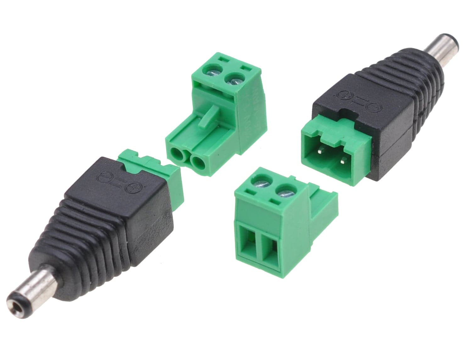 Adattatore Plug DC 2.5x5.5 mm Maschio Terminal Block 2 pin - Techly IADAP TB22T-DC2555M