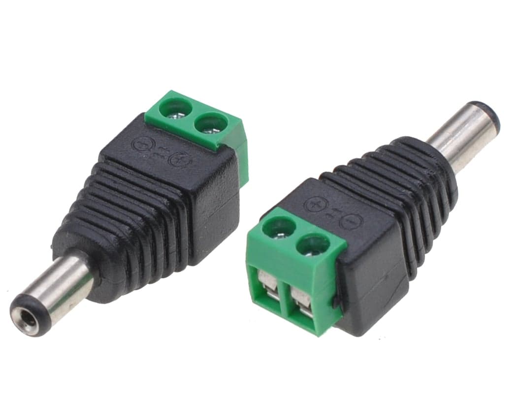 Adattatore Alimentazione Plug DC 5.5x2.1mm Maschio Terminal Block 2 pin - Techly IADAP TB2T-DC5521M