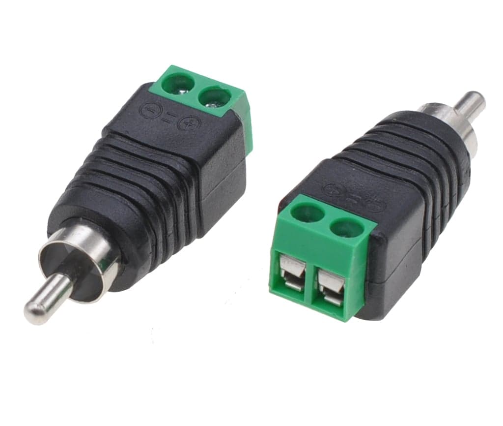 Adattatore Connettore Terminal Block 2-pin a RCA maschio - Techly IADAP TB2T-RCAMM