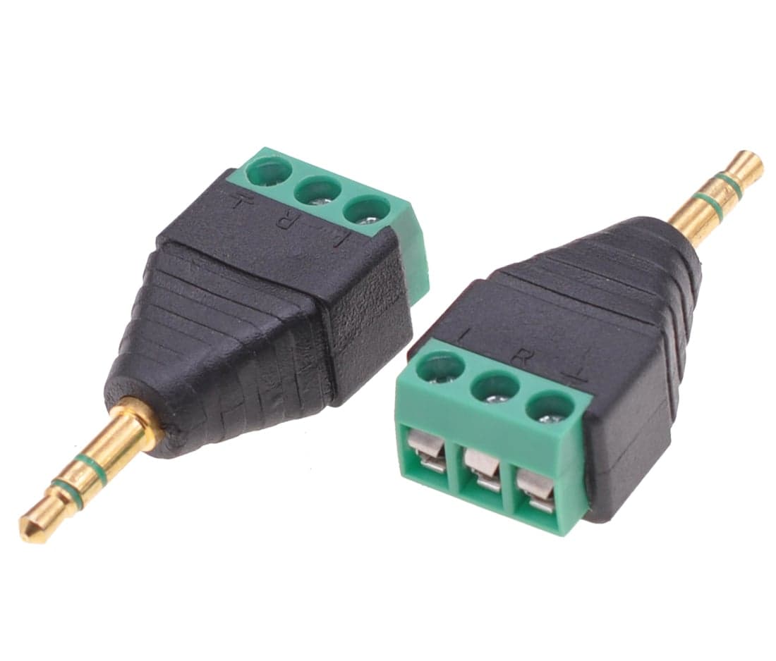 Adattatore Connettore Audio 3.5 mm Maschio a Terminal Block 3 pin - Techly IADAP TB3T-AU35M