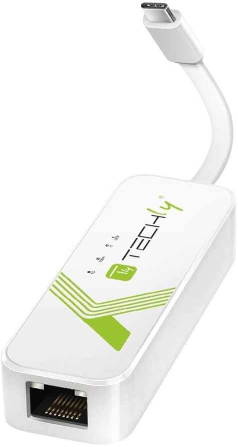 Adattatore USB-C Ethernet Gigabit RJ45 Bianco - Techly IADAP USB31-ETGIGA3