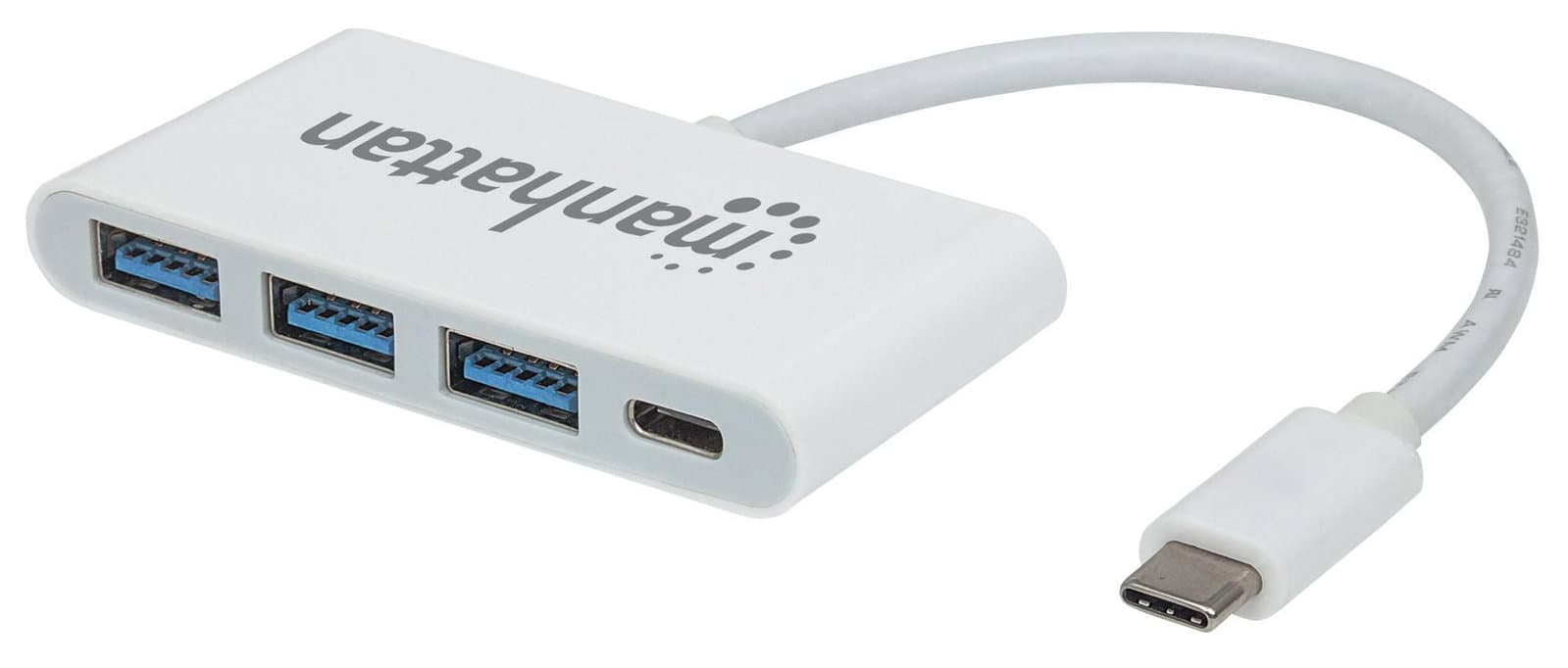 Hub USB 3.2 Gen 1 USB-C con 3 Porte USB-A e Alimentazione PD - Manhattan IADAP USB31-HUB31C