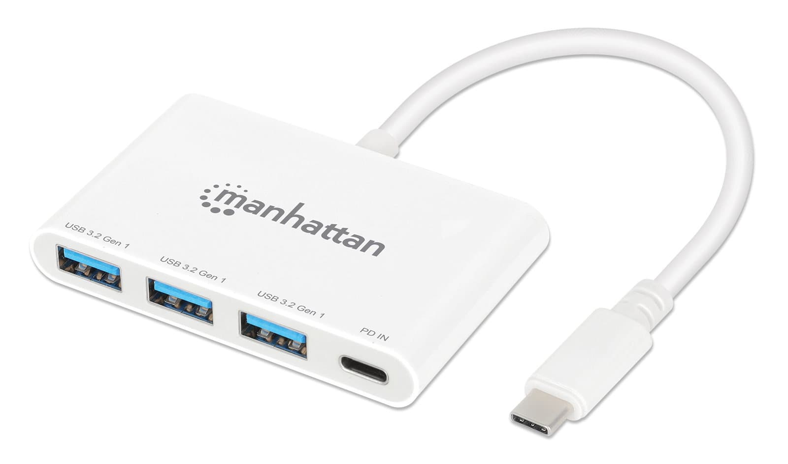 Hub USB 3.2 Gen 1 3x USB-A 1x USB-C Power Delivery - Manhattan IADAP USB31-HUB32C