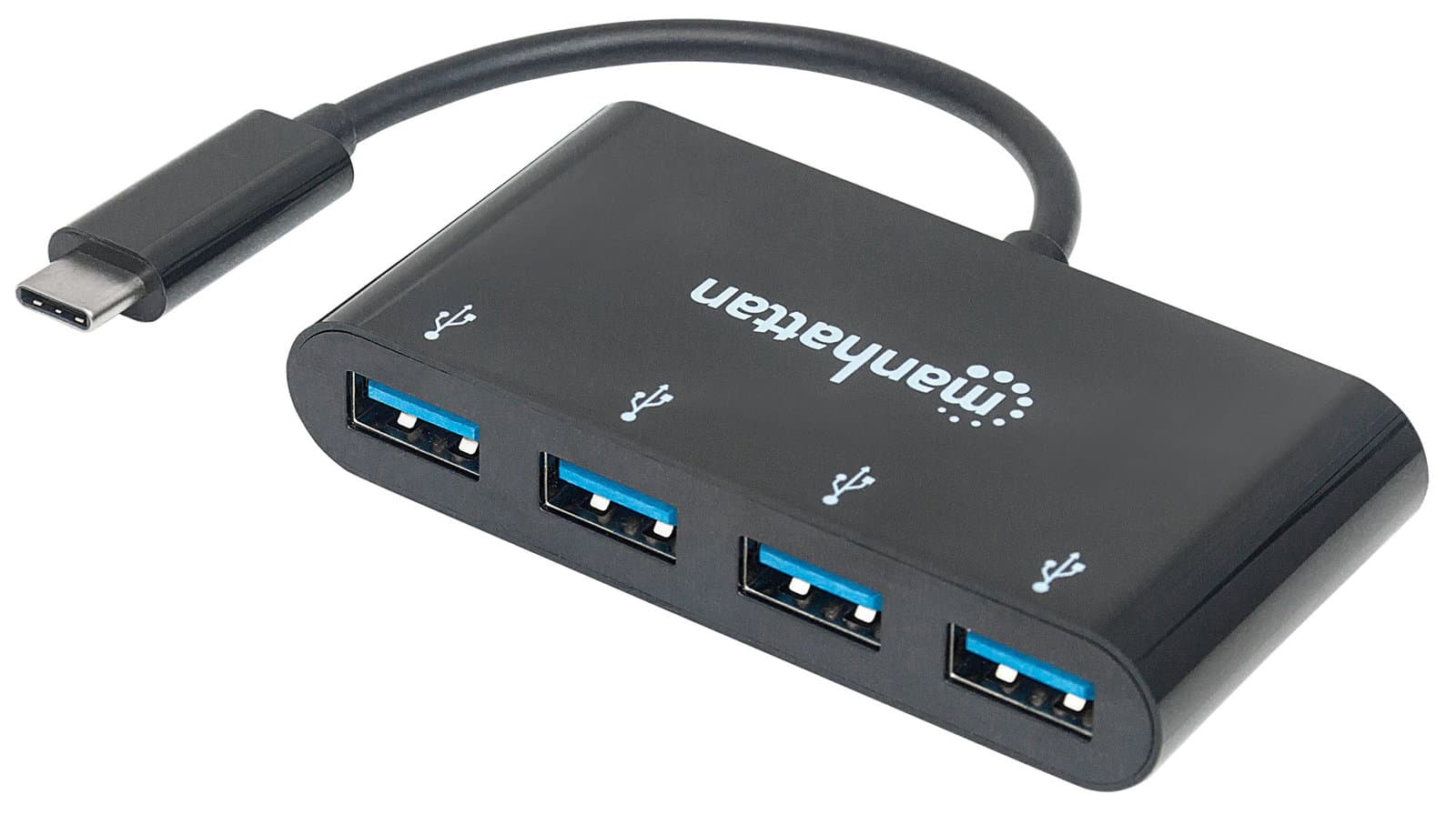 Hub USB-C SuperSpeed 4 Porte USB-A 3.2 Gen 1 Femmina Nero - Manhattan IADAP USB31-HUB4