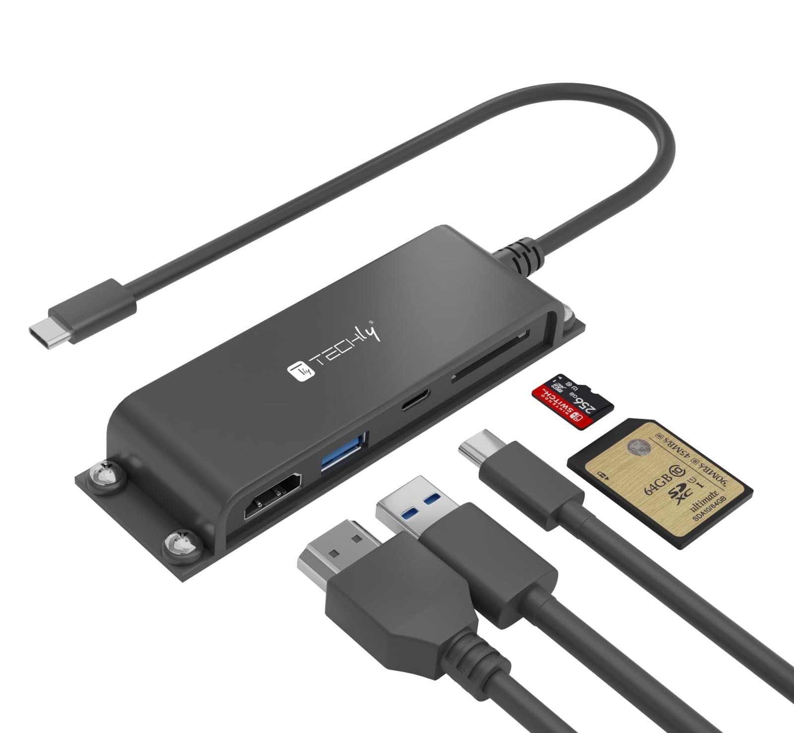 Docking Station 5 in 1 USB-C™ Hub HDMI con Lettore Micro SD/SD - Techly IADAP USBC-935