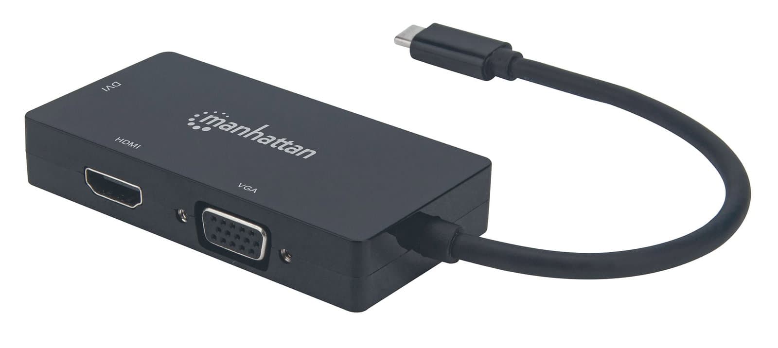 Convertitore Audio Video USB-C 3-in-1 Multiporta HDMI DVI VGA - Manhattan IADAP USBC-AV4K