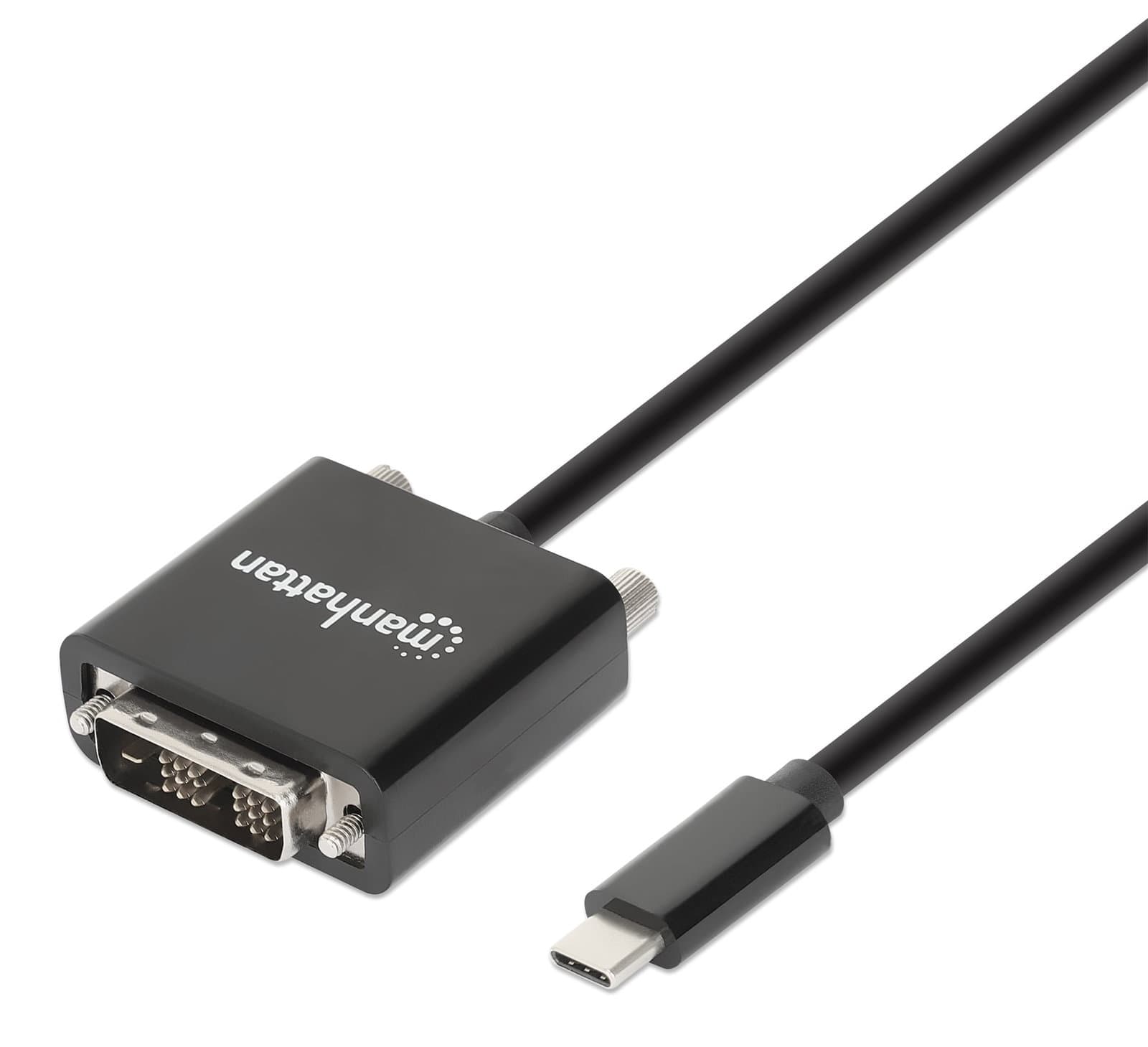 Cavo Adattatore USB-C Maschio a DVI Maschio 2m Nero - Manhattan IADAP USBC-DVI