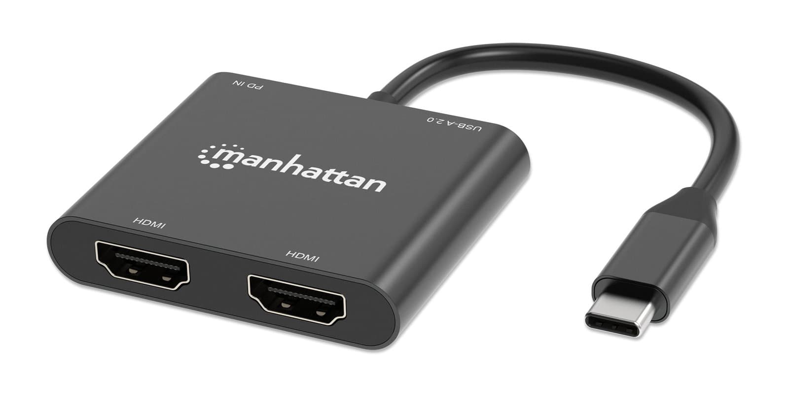 Adattatore USB-C a Doppio Monitor HDMI 4K PD - Manhattan IADAP USBC-HDMI24KMH